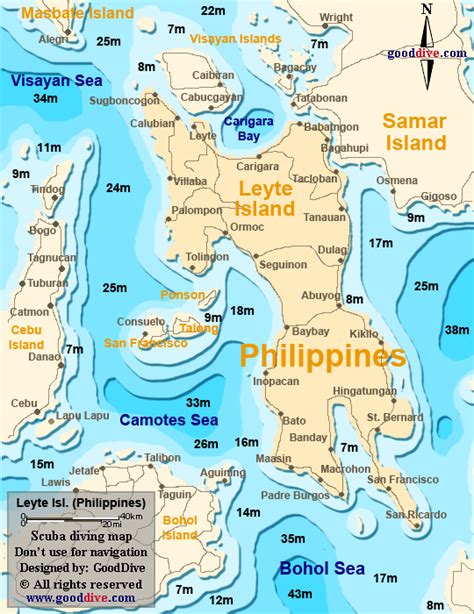 map of leyte island philippines.
